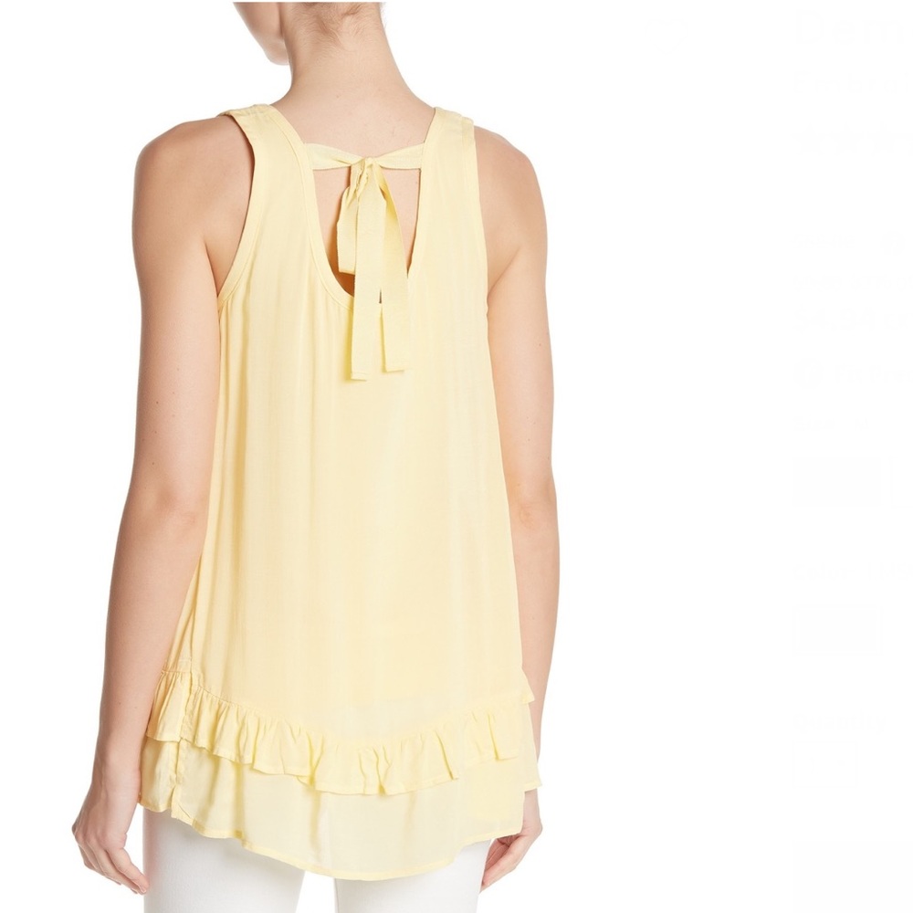 Democracy Yellow Ruffle-Hem Tank Top - Picture 2 of 5